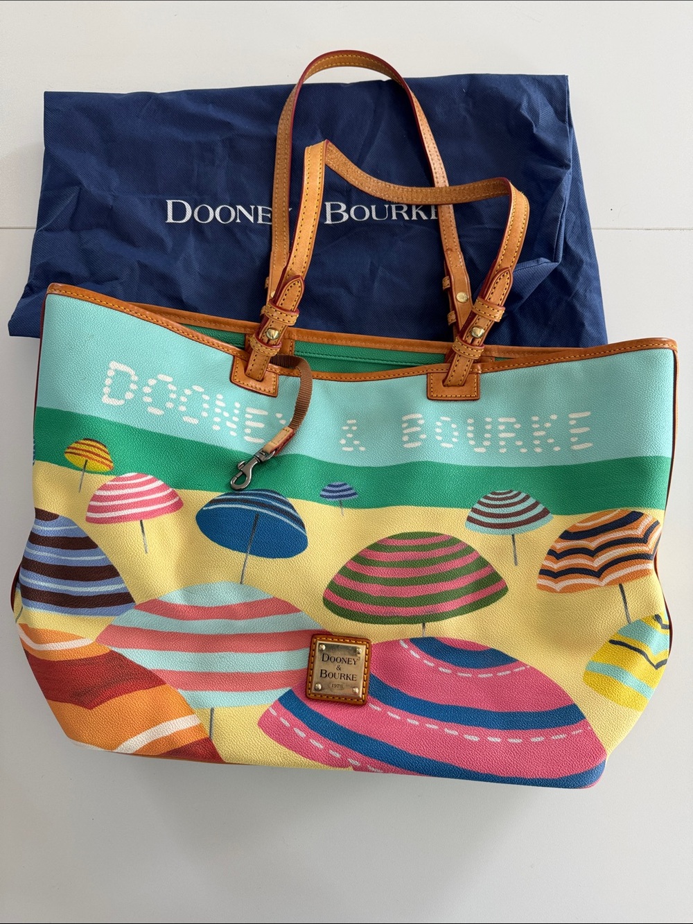 Dooney & Bourke Multicolor Beach Umbrella Print Tote